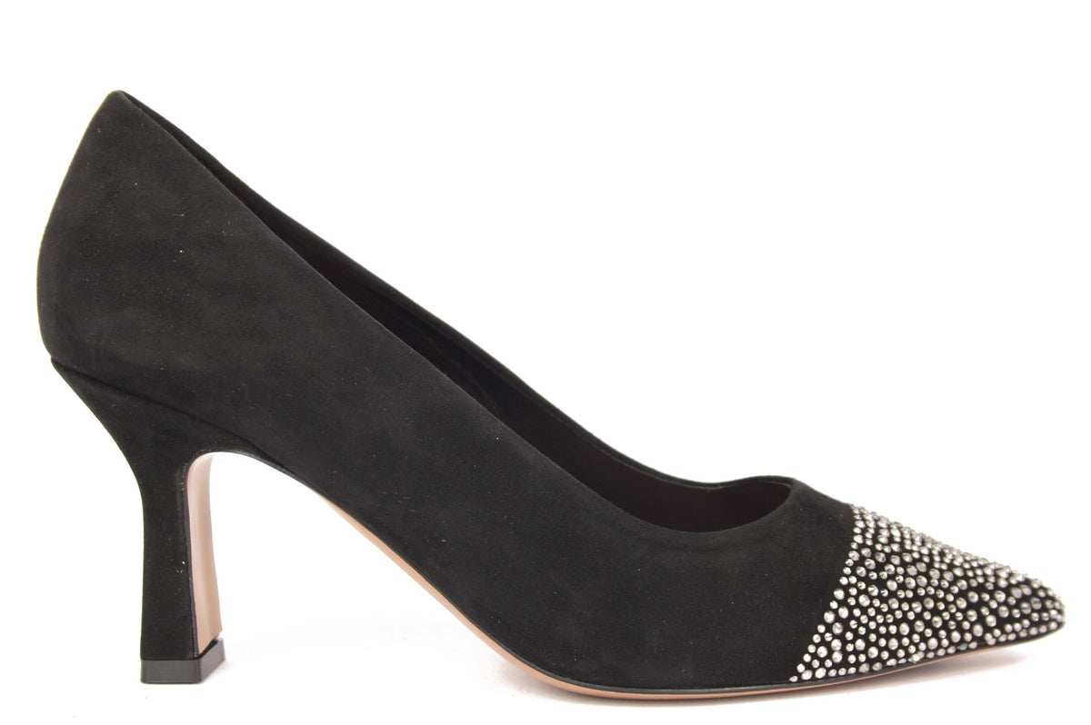 W23906 STRASS NERO DECOLTE DONNA