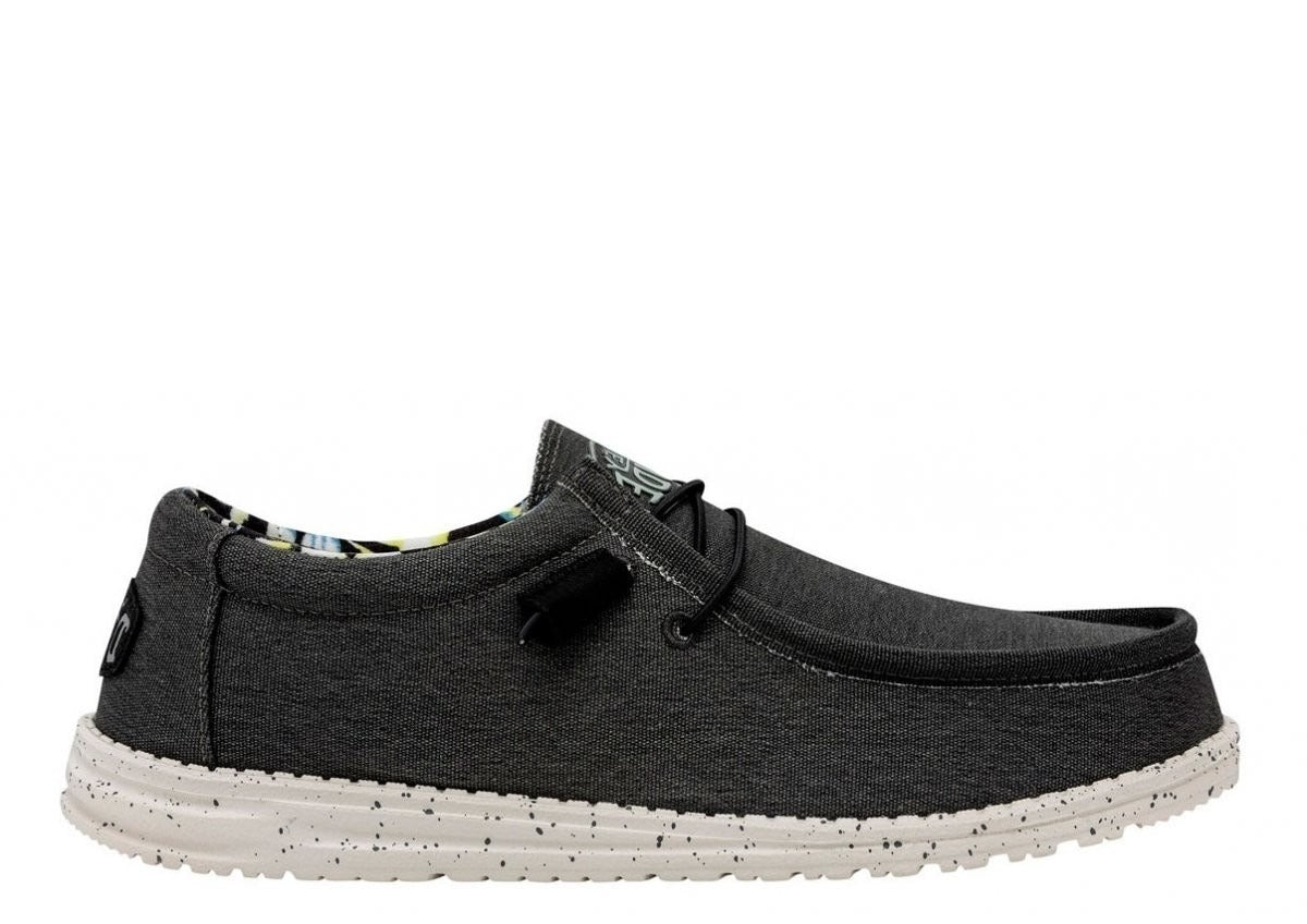 WALLY STRETCH CANVAS NERO LACCI UOMO