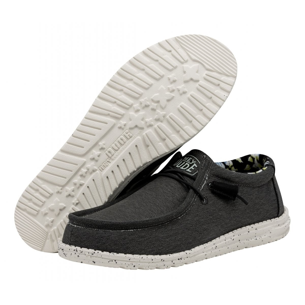 WALLY STRETCH CANVAS NERO LACCI UOMO