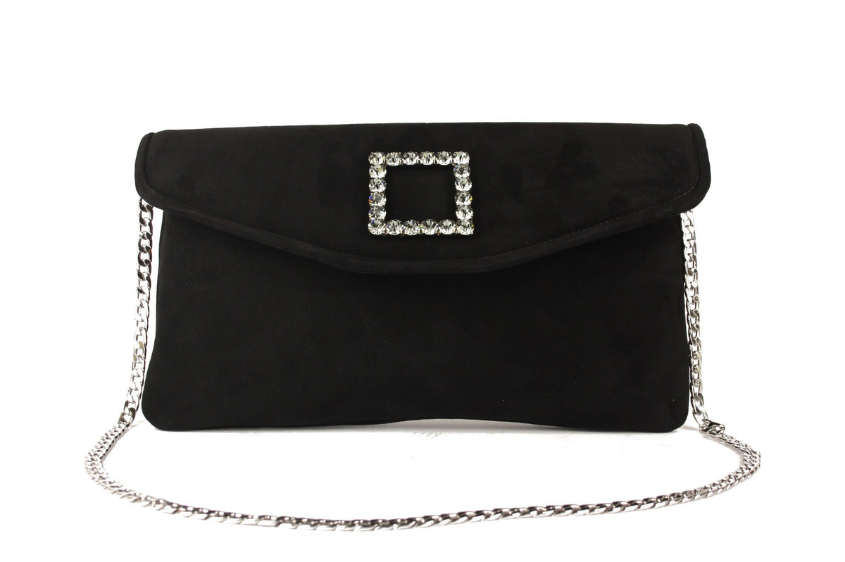 B23114 STRASS NERO BORSA DONNA DONNA ACCESSORI