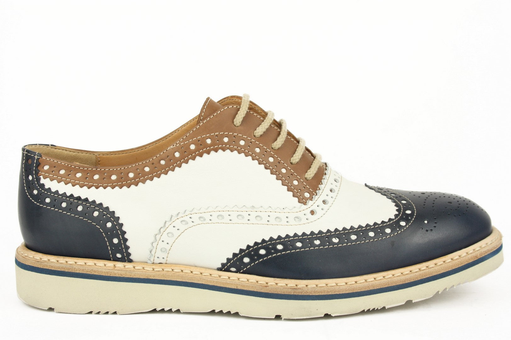 D314 BICOLORE LACCI SCARPA TIPO INGLESE DONNA