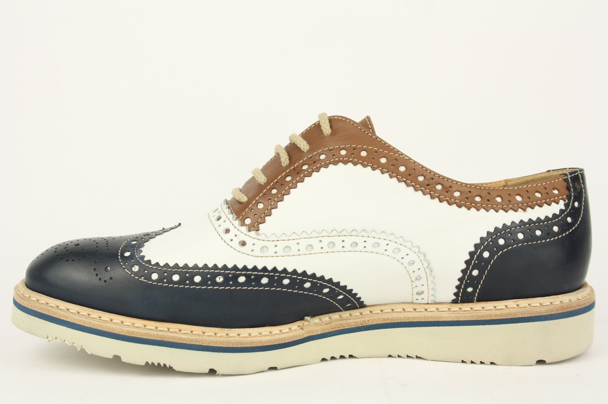 D314 BICOLORE LACCI SCARPA TIPO INGLESE DONNA