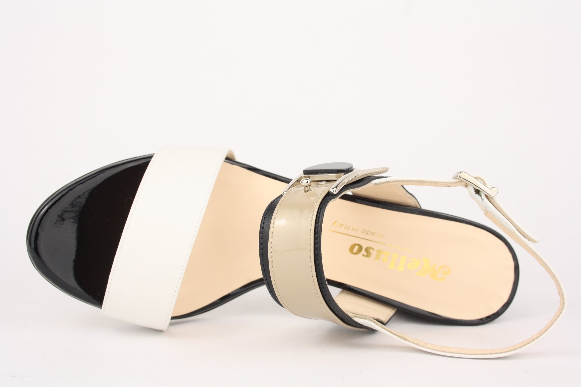 S727 NERO/BCO SANDALO DONNA