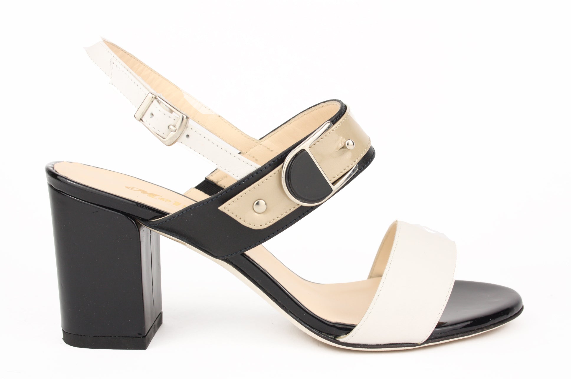 S727 NERO/BCO SANDALO DONNA