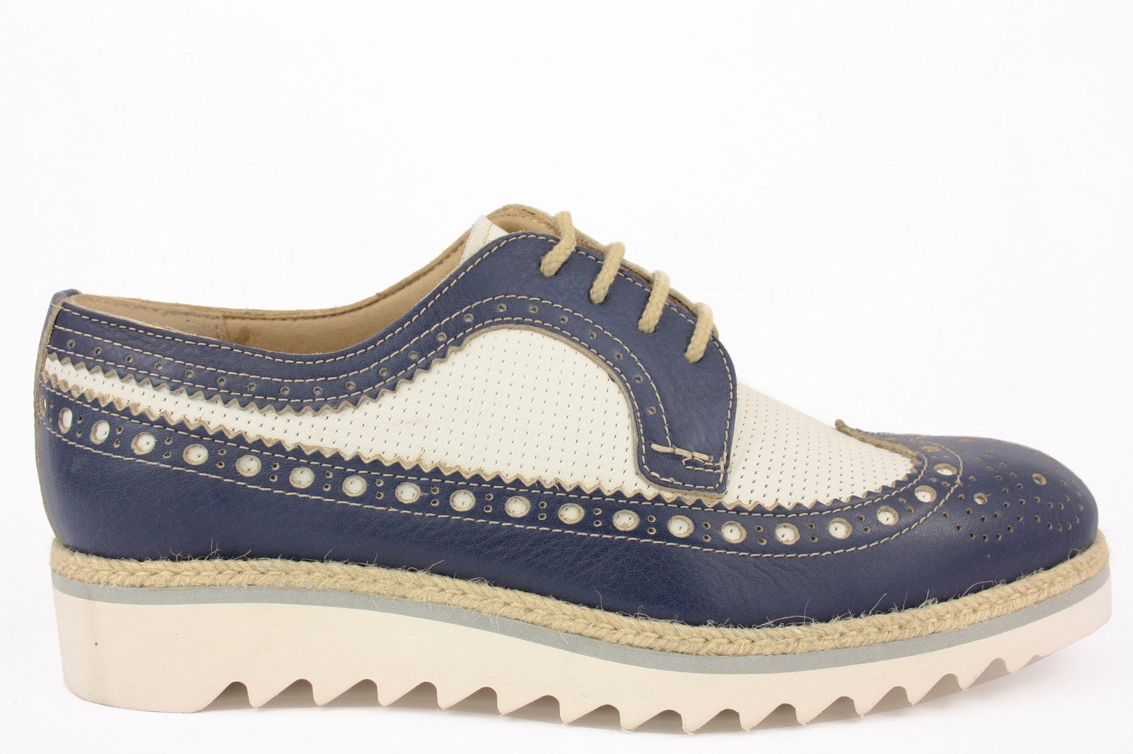 DL125 BICOLORE LACCI SCARPA TIPO INGLESE DONNA