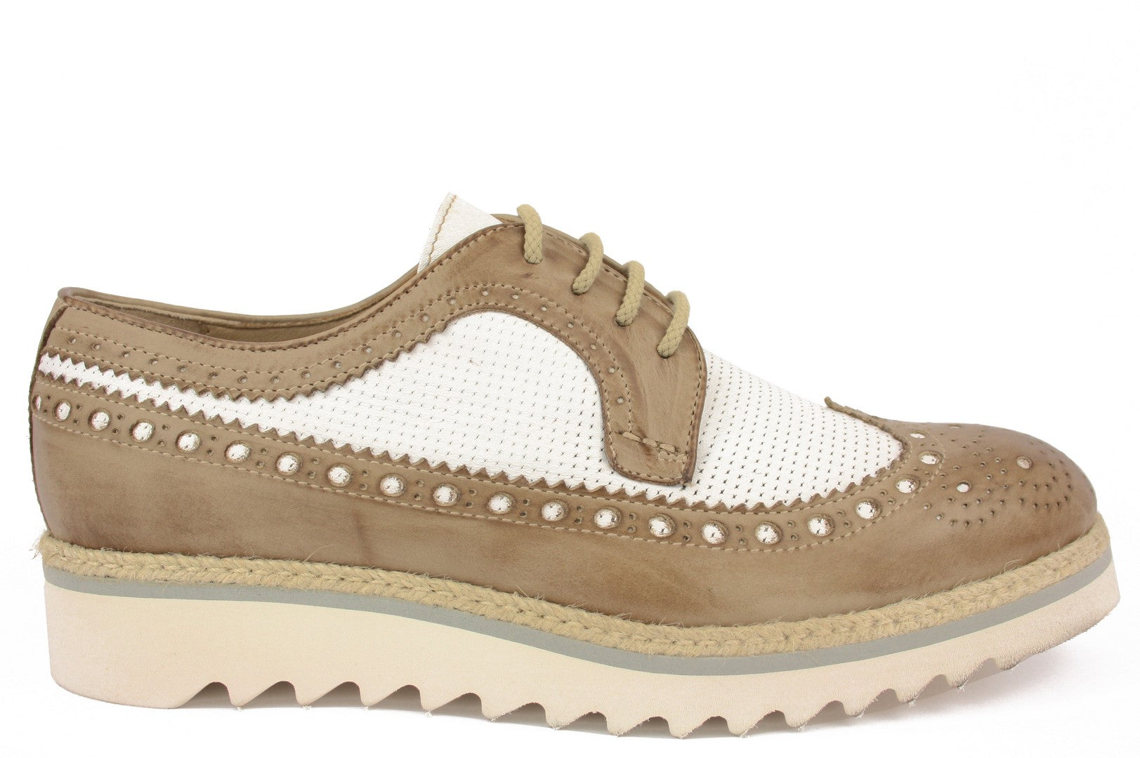 DL125 BICOLORE LACCI SCARPA TIPO INGLESE DONNA