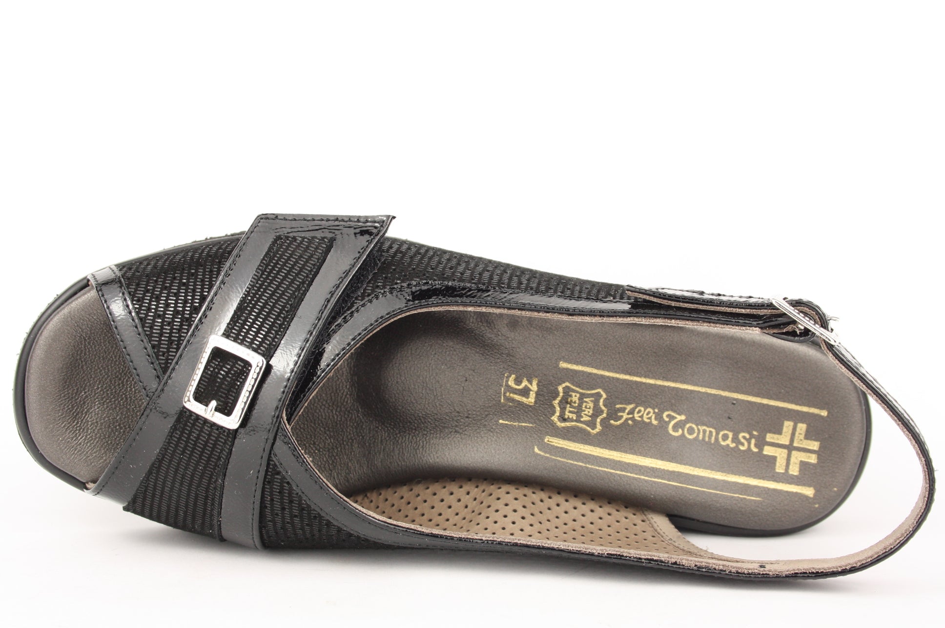 JENNIFER LARGE NERO SANDALO DONNA