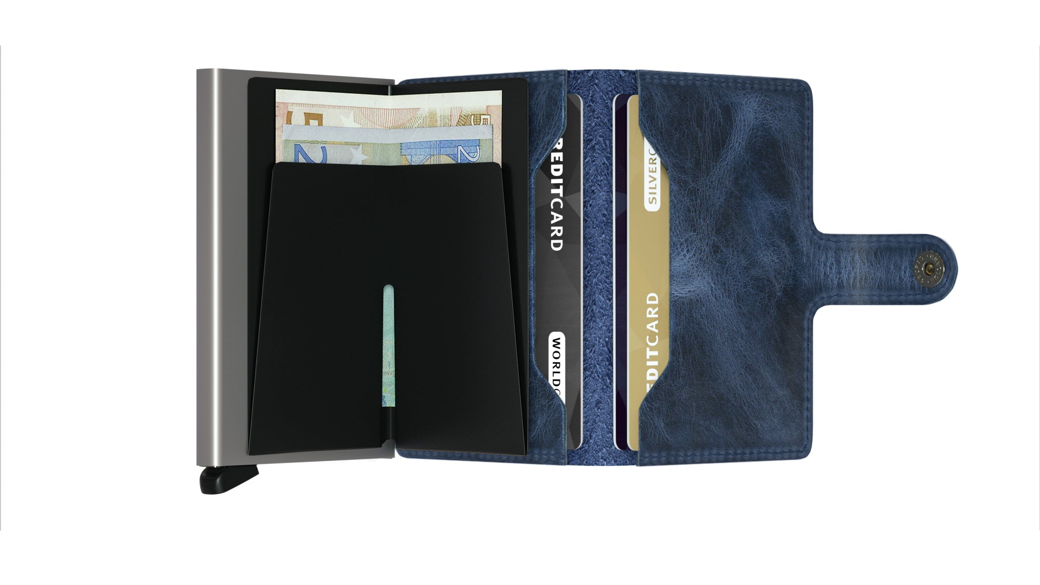 MINIWALLET VINTAGE BLU MINI PORTAFOGLO PORTACARD UNISEX ACCESSORI