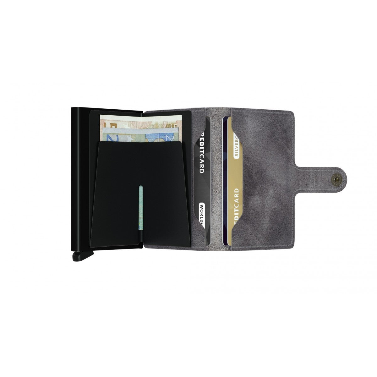 MINIWALLET VINTAGE GRIGIO MINI PORTAFOGLO PORTACARD UNISEX ACCESSORI
