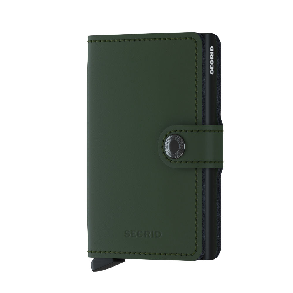 MINIWALLET MATTE VERDE MINI PORTAFOGLO PORTACARD UNISEX ACCESSORI