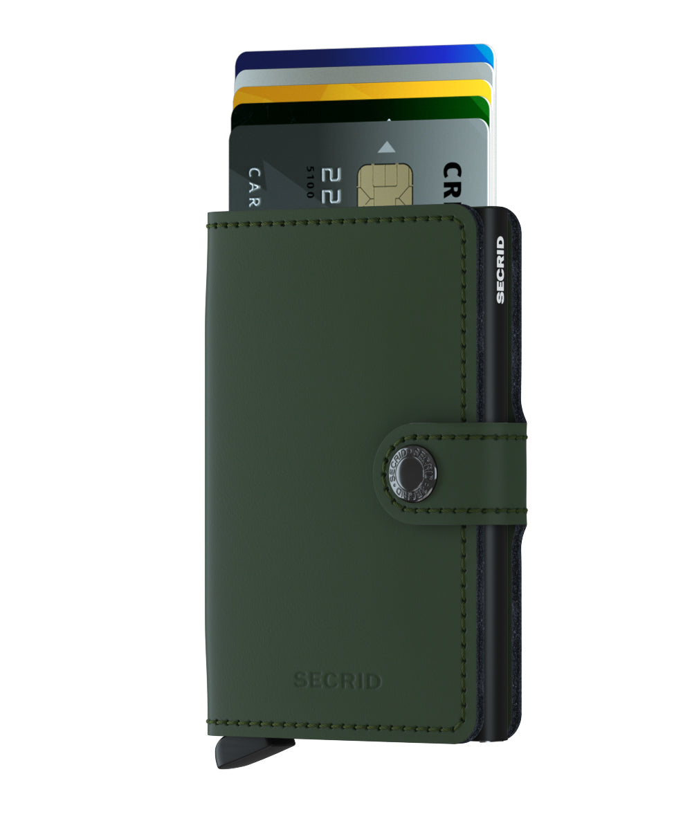 MINIWALLET MATTE VERDE MINI PORTAFOGLO PORTACARD UNISEX ACCESSORI