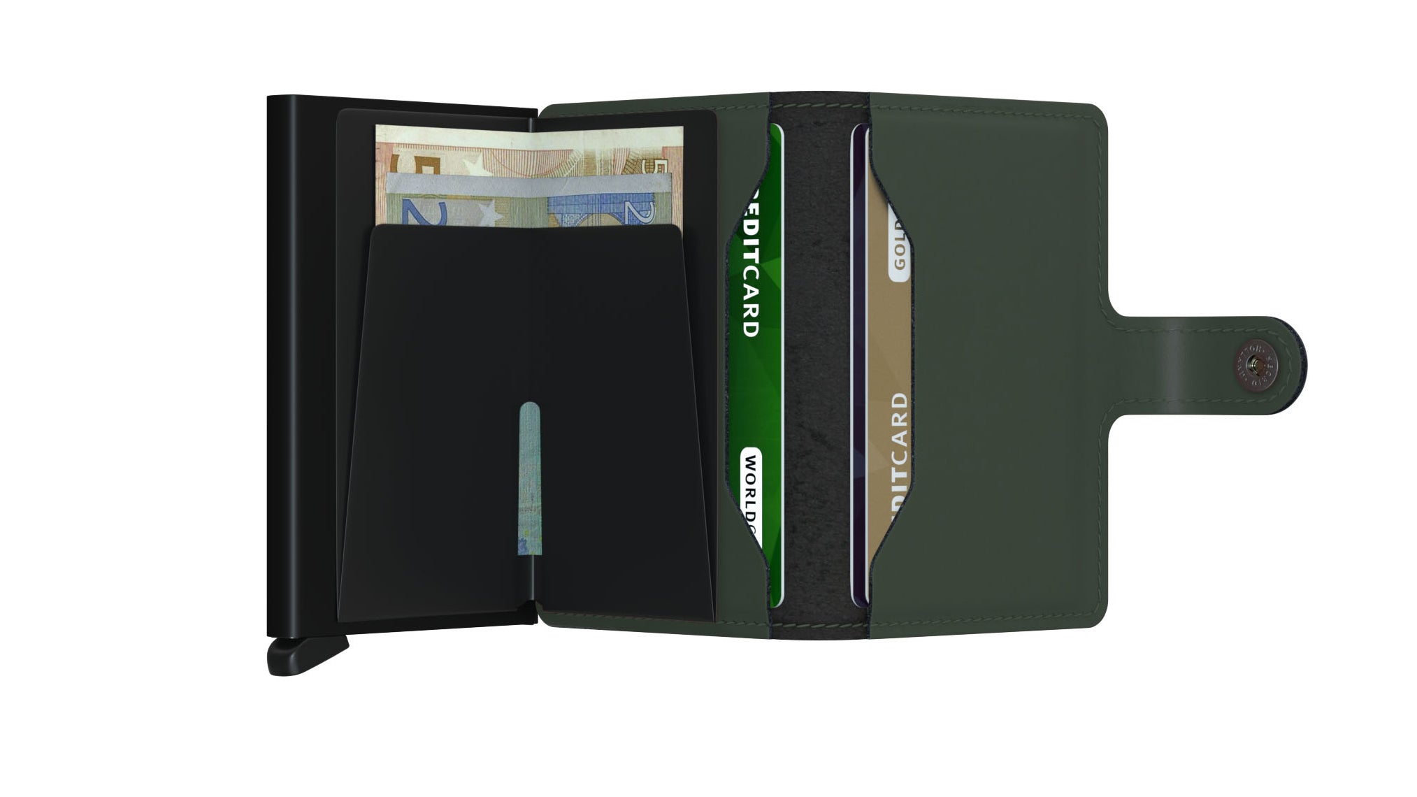 MINIWALLET MATTE VERDE MINI PORTAFOGLO PORTACARD UNISEX ACCESSORI