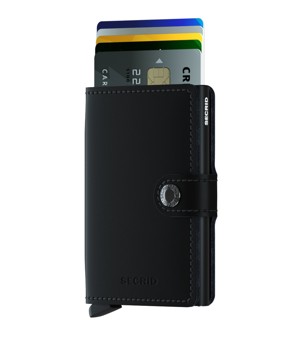 MINIWALLET MATTE NERO MINI PORTAFOGLO PORTACARD UNISEX ACCESSORI