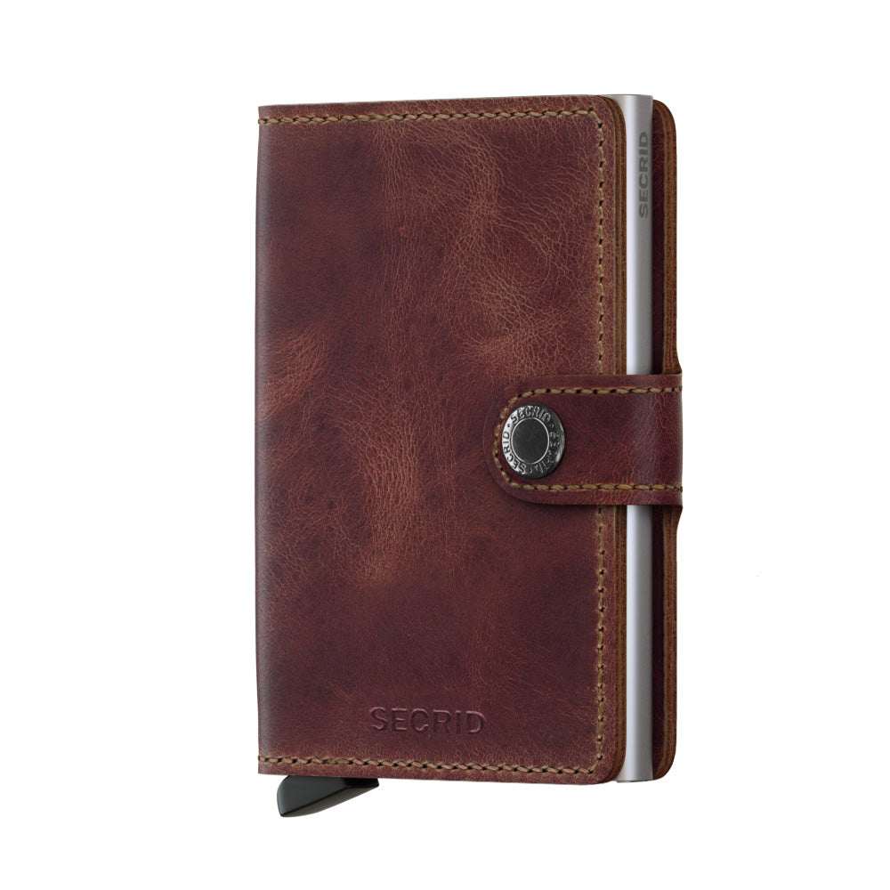 MINIWALLET VINTAGE MARRON MINI PORTAFOGLO PORTACARD UNISEX ACCESSORI