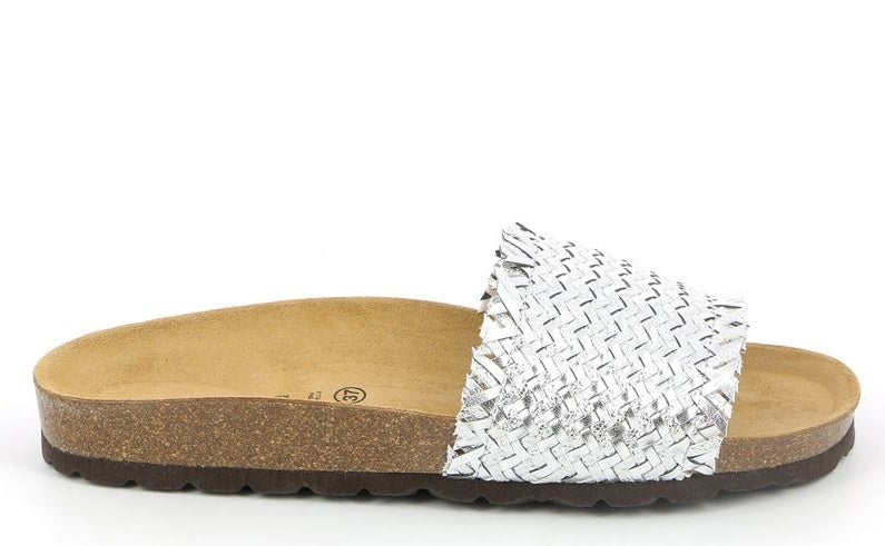 SARA CB1789 ARGENTO CIABATTA SANDALO DONNA