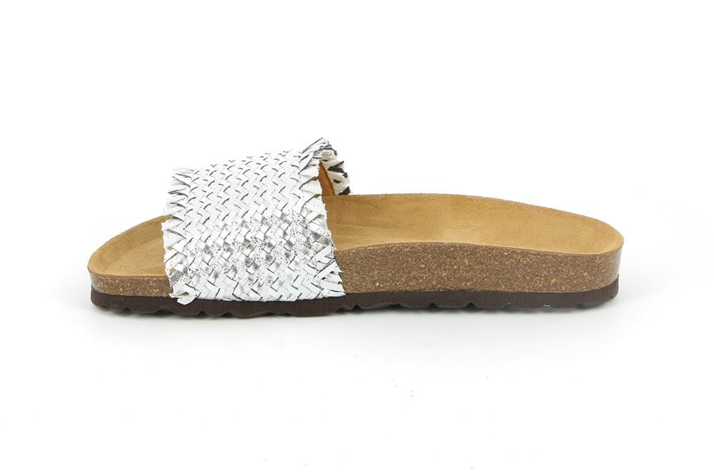 SARA CB1789 ARGENTO CIABATTA SANDALO DONNA