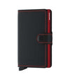 MINIWALLET MATTE NERO/ROSSO MINI PORTAFOGLO PORTACARD UNISEX ACCESSORI
