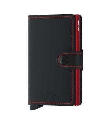 MINIWALLET MATTE NERO/ROSSO MINI PORTAFOGLO PORTACARD UNISEX ACCESSORI