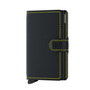 MINIWALLET MATTE NERO/GIALLO MINI PORTAFOGLO PORTACARD UNISEX ACCESSORI