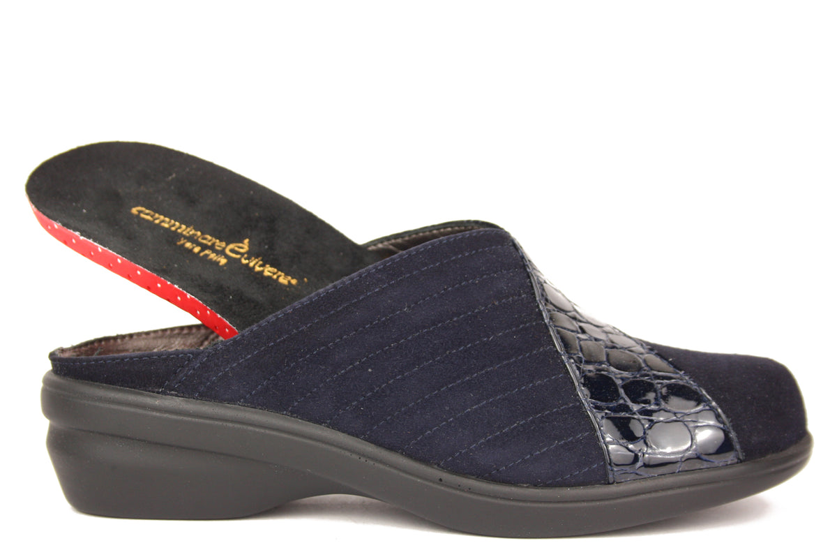 CAMM.VIVERE SILVIA BLU PANTOFOLA PUNTA CHIUSA DONNA