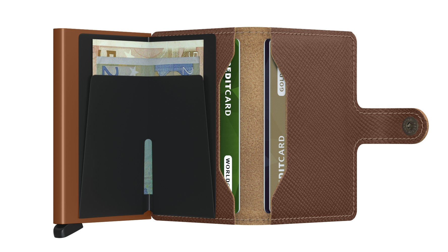 MINIWALLET SAFFIANO CARAMEL MINI PORTAFOGLO PORTACARD UNISEX ACCESSORI