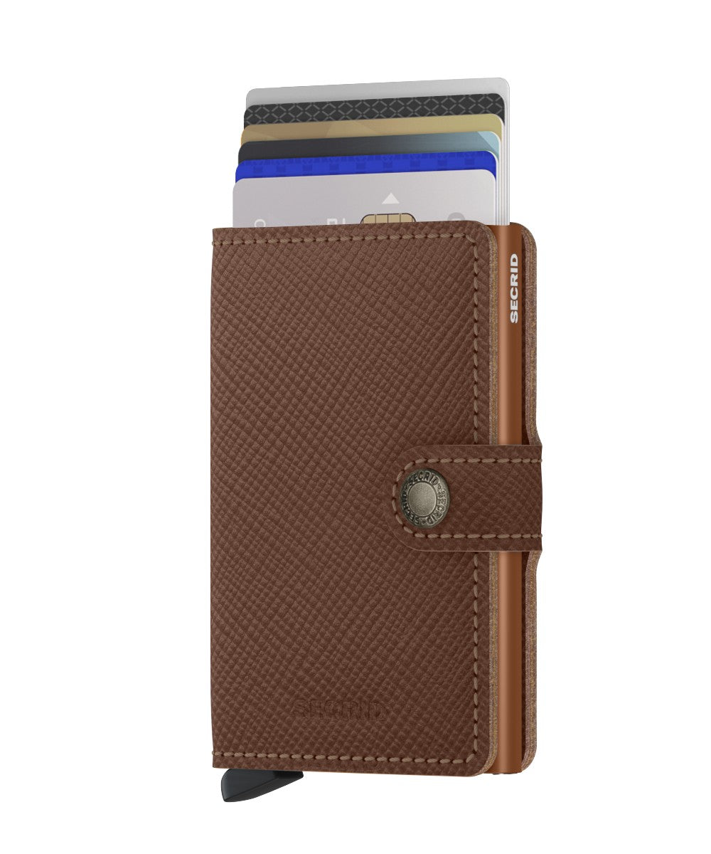 MINIWALLET SAFFIANO CARAMEL MINI PORTAFOGLO PORTACARD UNISEX ACCESSORI
