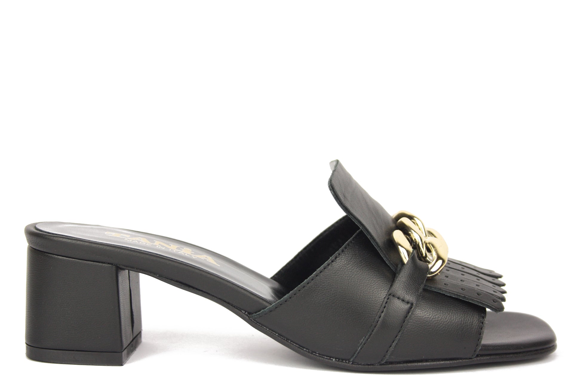 1606 NERO CIABATTA SANDALO DONNA