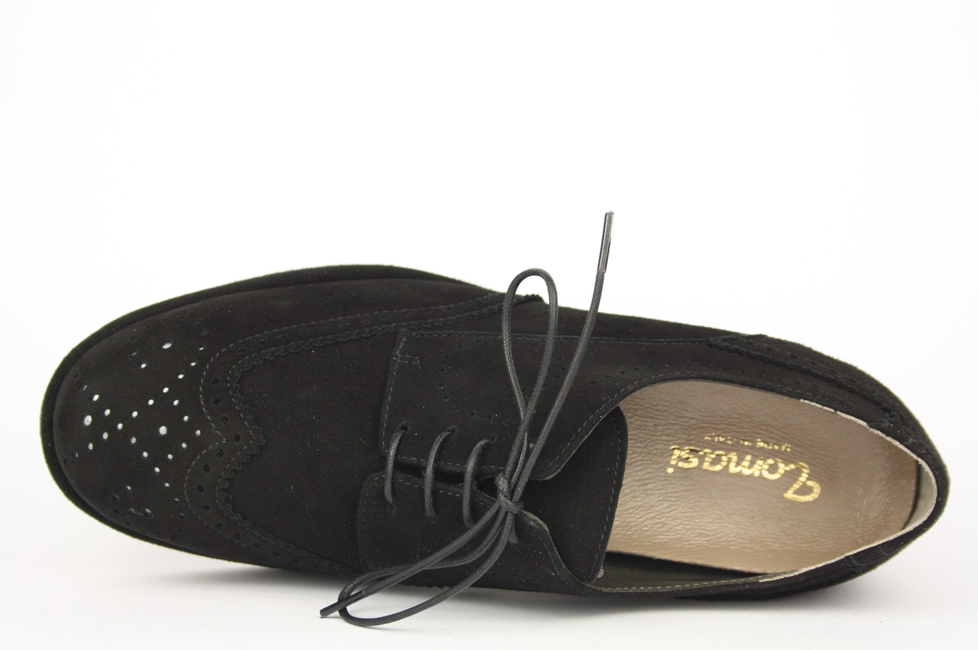 WISAL LOLA NERO LACCI SCARPA TIPO INGLESE DONNA
