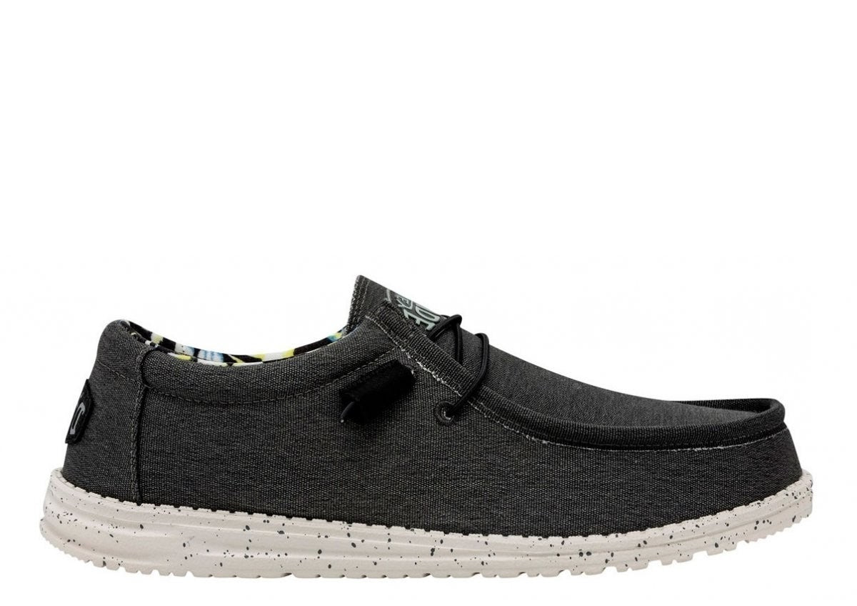 WALLY STRETCH CANVAS NERO LACCI UOMO
