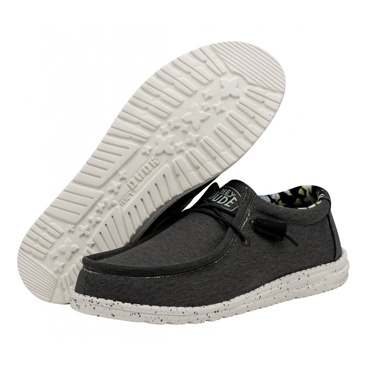 WALLY STRETCH CANVAS NERO LACCI UOMO