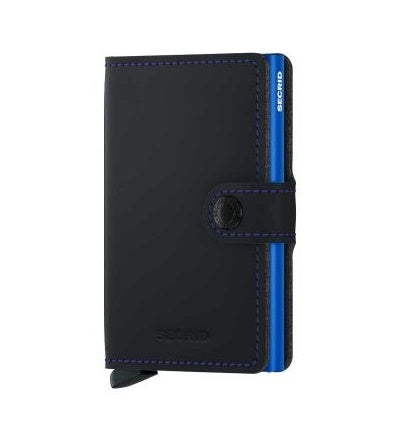 MINIWALLET MATTE NERO/BLU MINI PORTAFOGLO PORTACARD UNISEX ACCESSORI