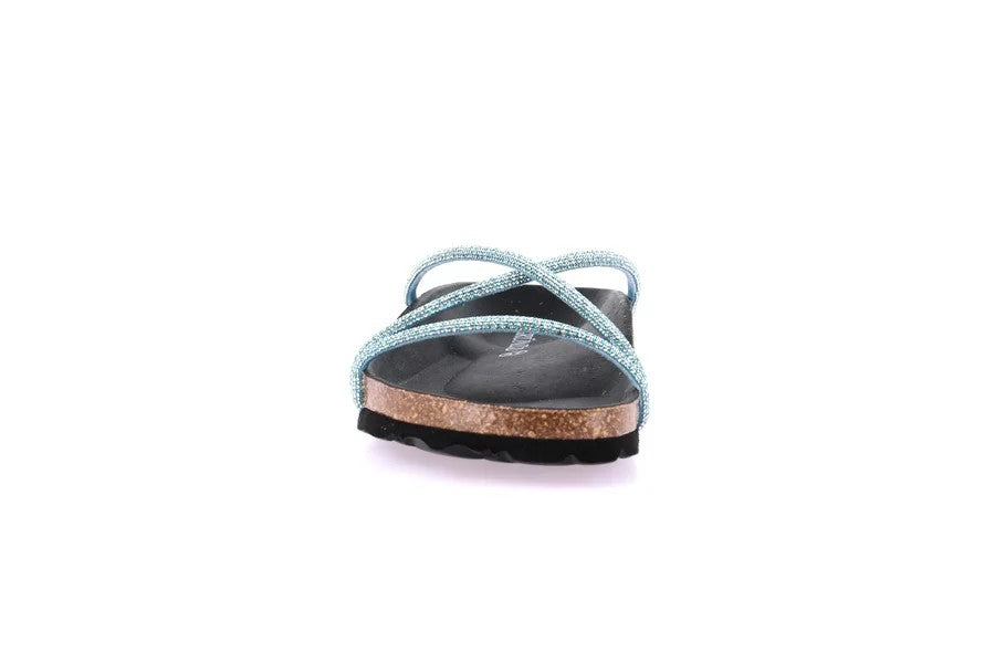 SARA CB3477 CELESTE CIABATTA SANDALO DONNA