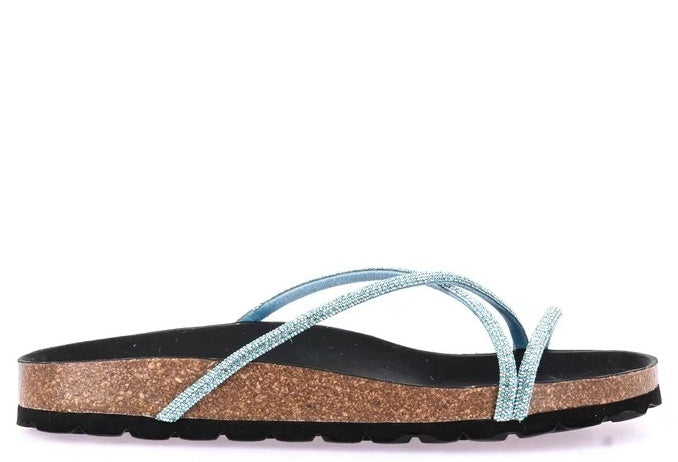 SARA CB3477 CELESTE CIABATTA SANDALO DONNA