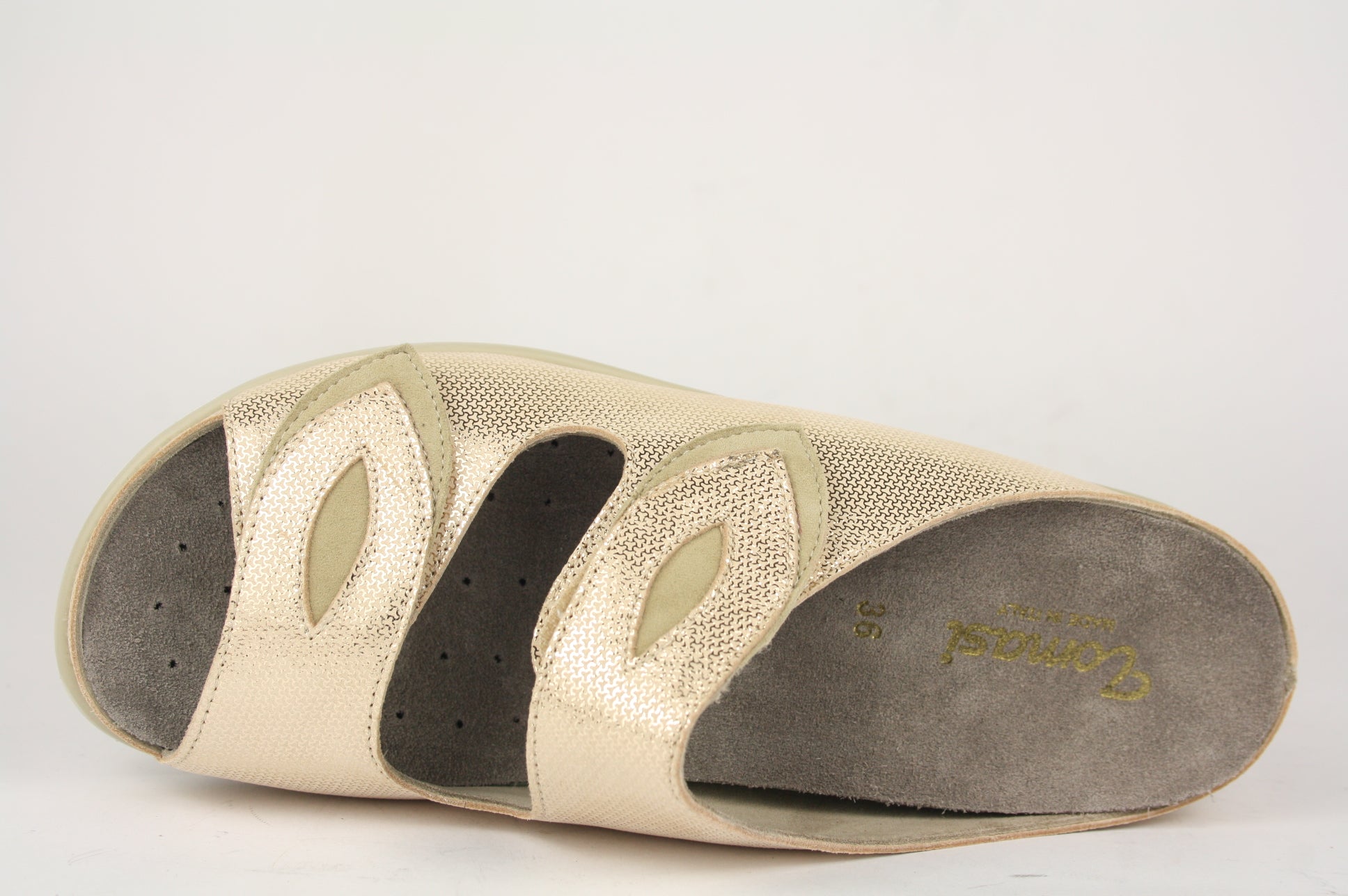 SPIGA O  ORTHO 45 ORO. CIABATTA SANDALO DONNA