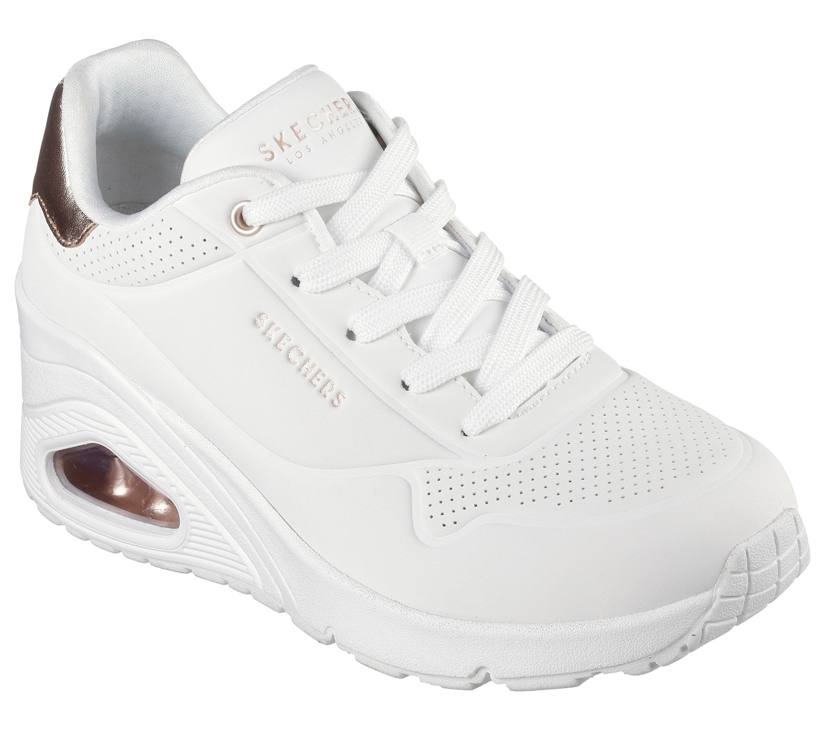 177520 UNO WEDGE BIANCO LACCI DONNA