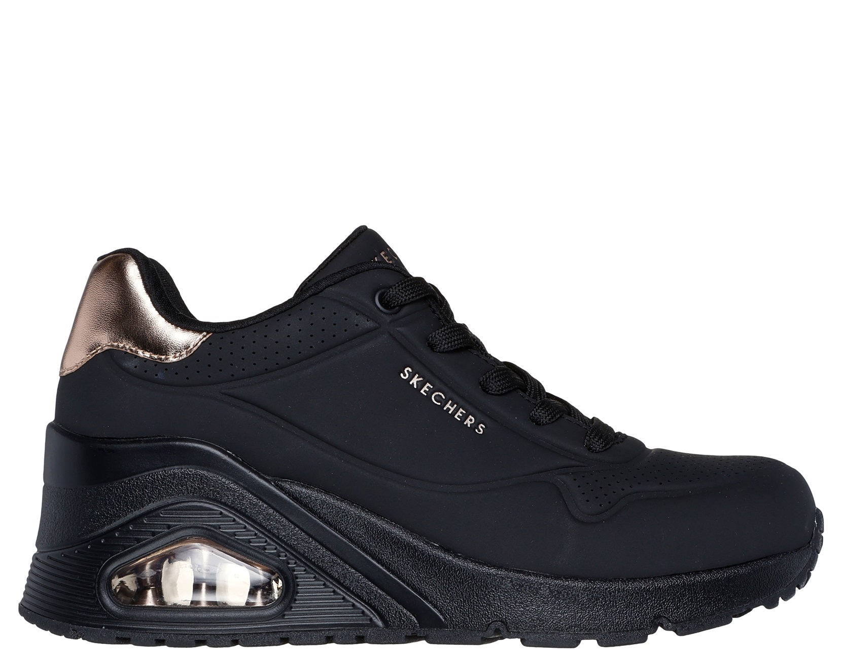 177520 UNO WEDGE NERO LACCI DONNA