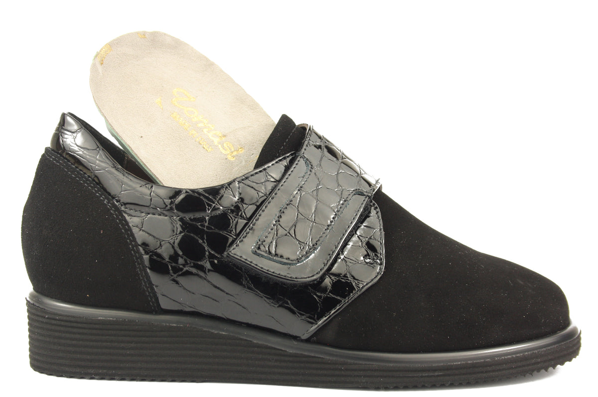 LEVANTE - ALPI NERO CHIUSURA A STRAPPO DONNA