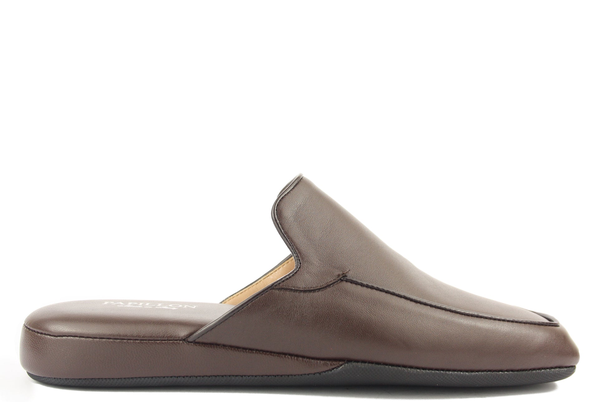 9906 PELLE MARRON PANTOFOLA PUNTA CHIUSA PANTOFOLE