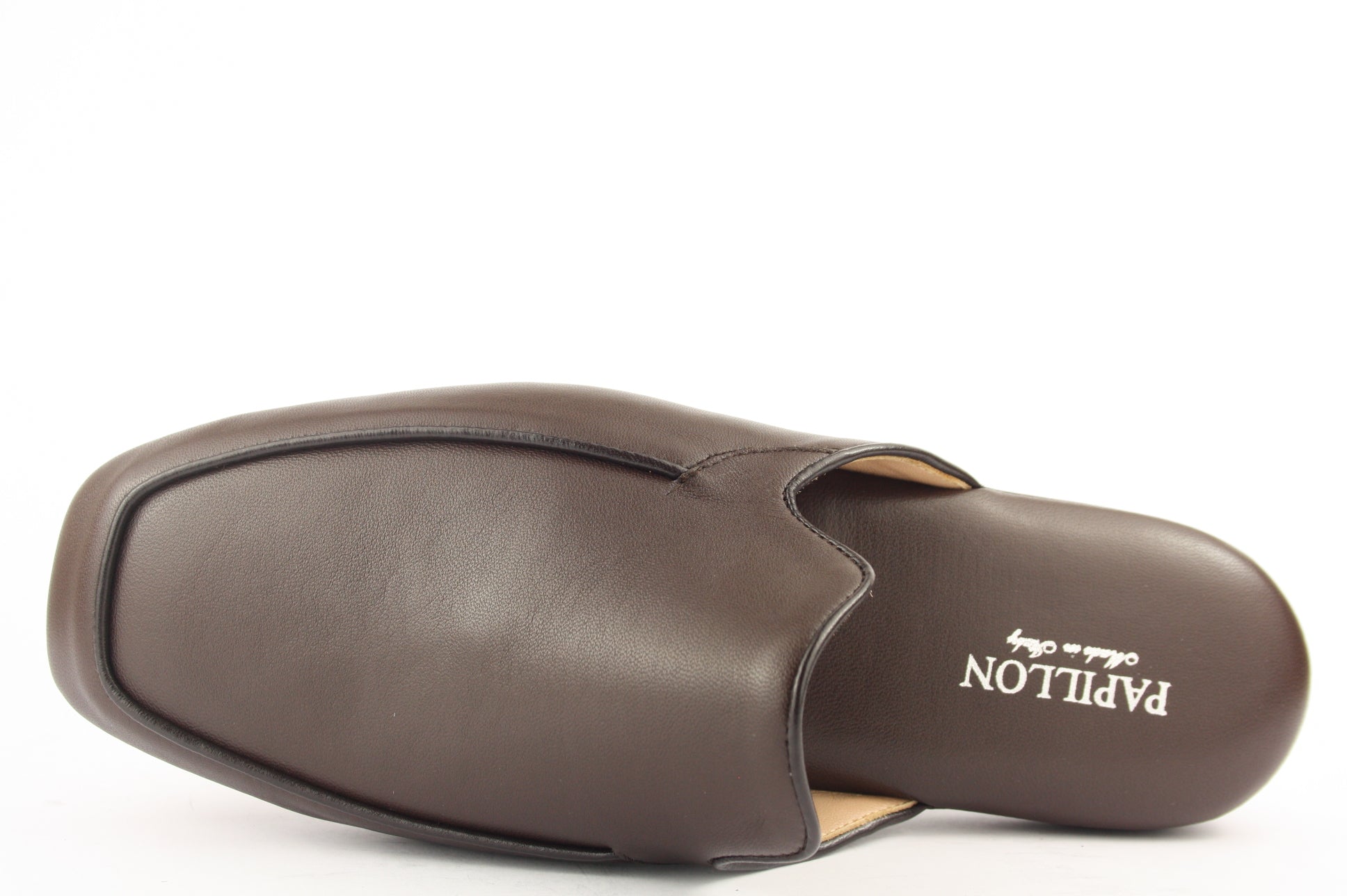 9906 PELLE MARRON PANTOFOLA PUNTA CHIUSA PANTOFOLE