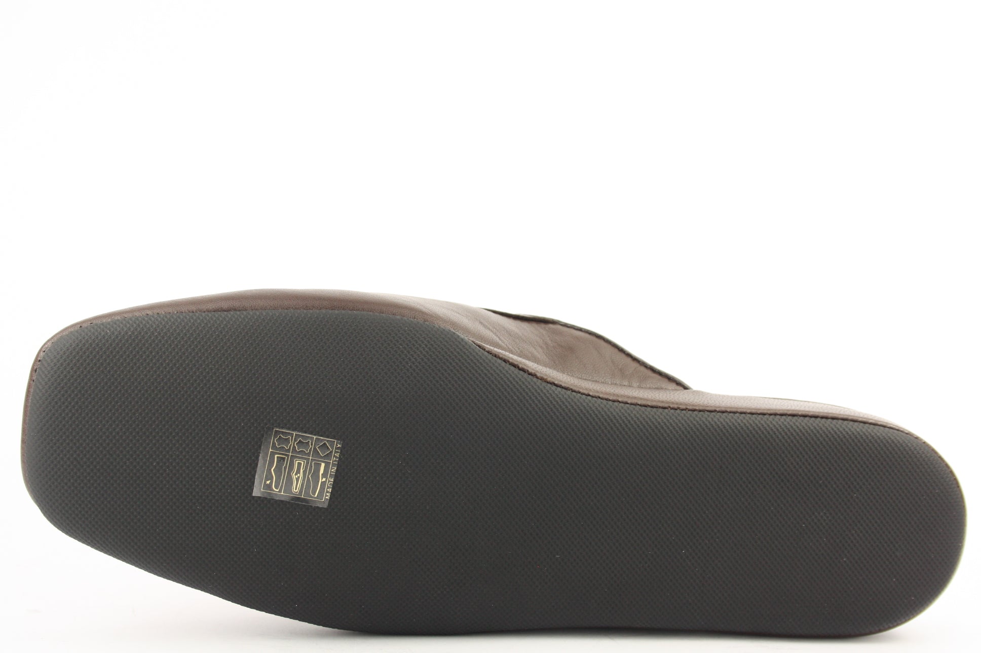 9906 PELLE MARRON PANTOFOLA PUNTA CHIUSA PANTOFOLE