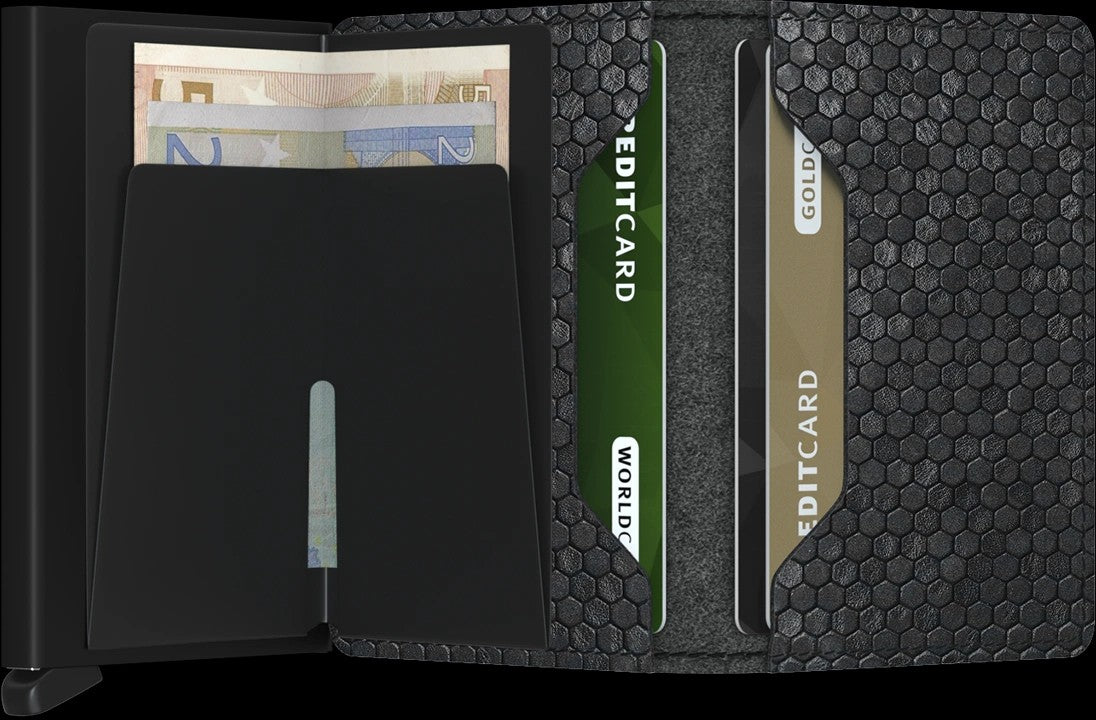 MINIWALLET HEXAGON NERO MINI PORTAFOGLO PORTACARD UNISEX ACCESSORI