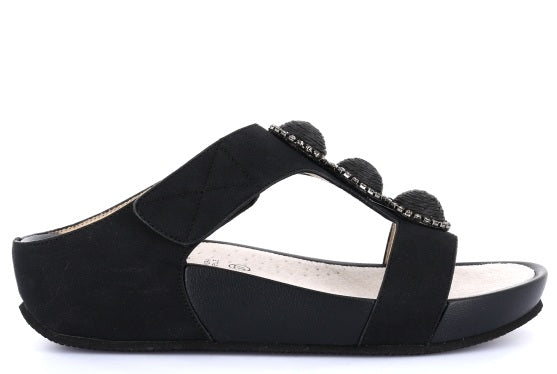 DIRA CI0881 NERO CIABATTA SANDALO DONNA