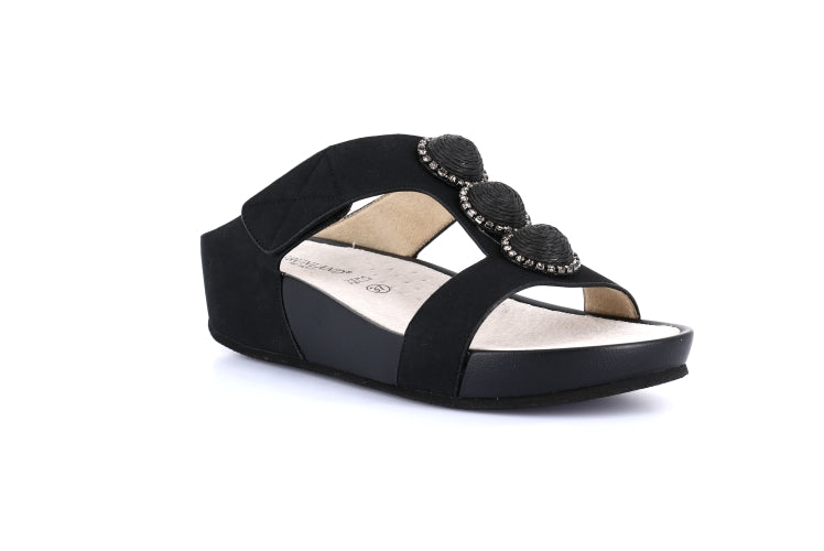 DIRA CI0881 NERO CIABATTA SANDALO DONNA