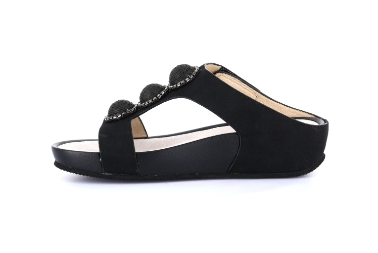 DIRA CI0881 NERO CIABATTA SANDALO DONNA