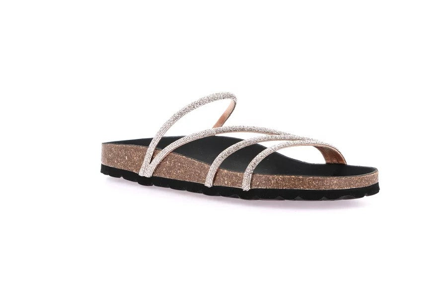SARA CB0058 PLATINO CIABATTA SANDALO DONNA
