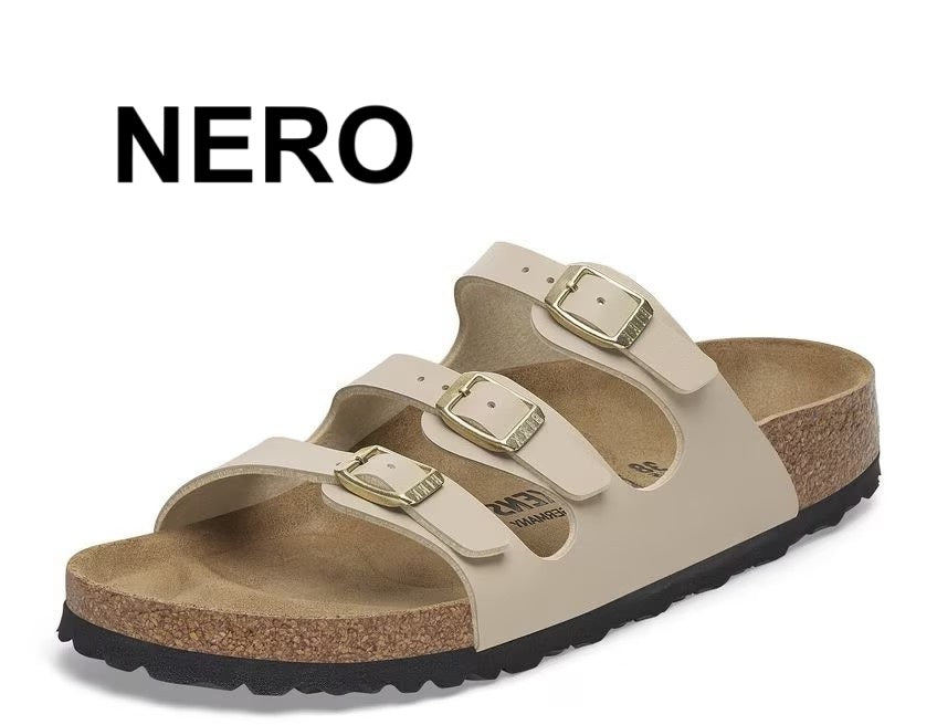 FLORIDA PAPILLIO NERO CIABATTA SANDALO UNISEX CALZATURE