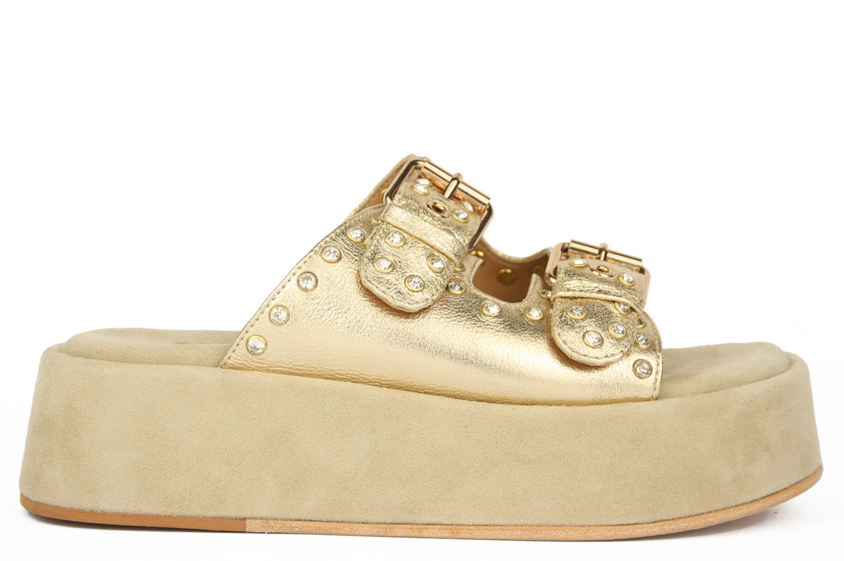 J-122 PLATINO CIABATTA SANDALO DONNA