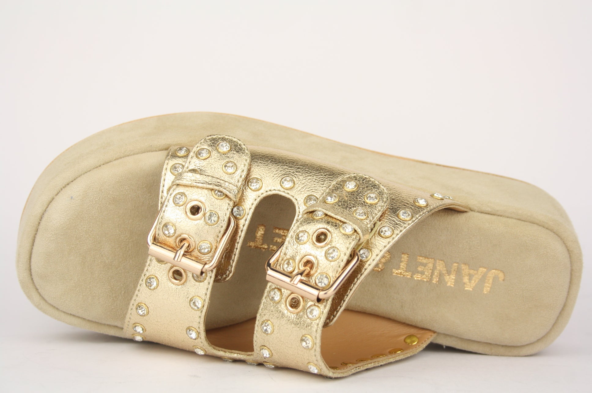 J-122 PLATINO CIABATTA SANDALO DONNA
