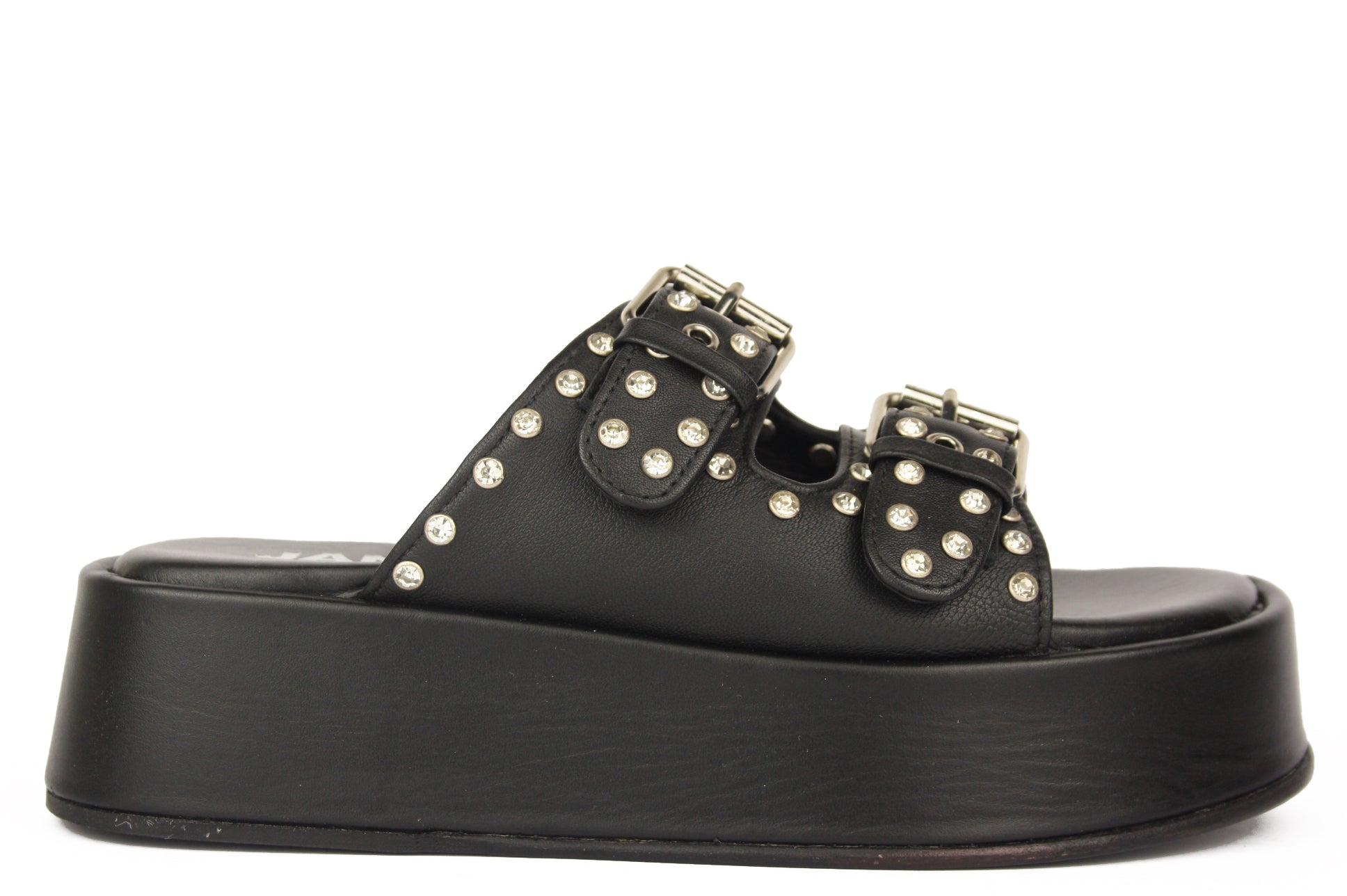 J-122 NERO CIABATTA SANDALO DONNA