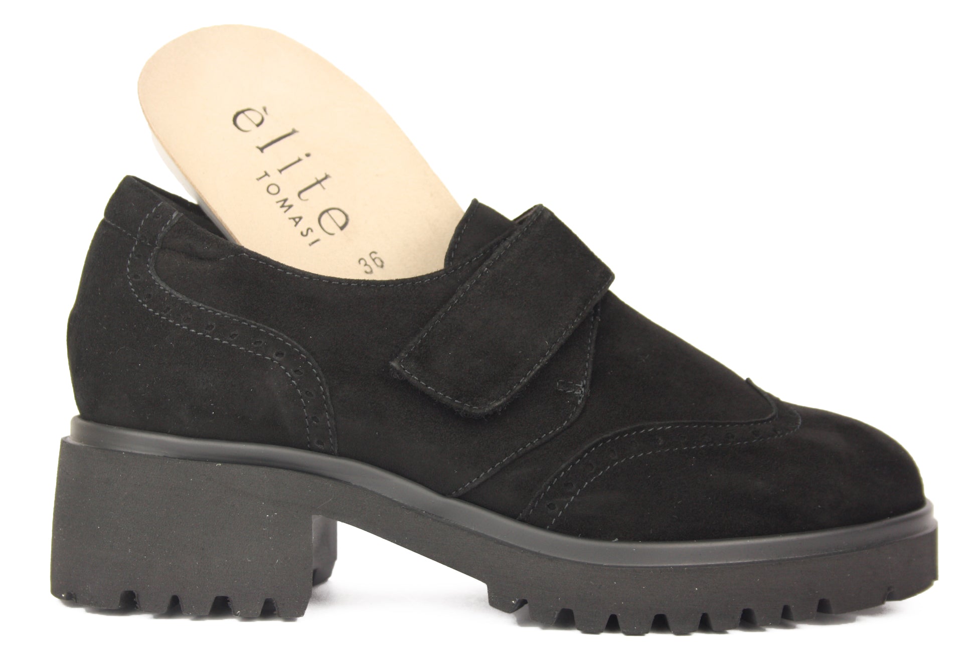 MIRIAM LISCIO VELCRO NERO CHIUSURA A STRAPPO DONNA
